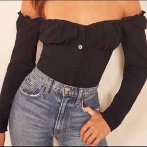 Black long sleeve top